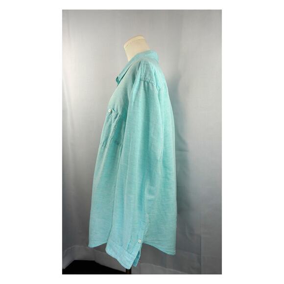 Chaps Wintergreen Mint Button-Down Blouse 2X - Picture 5 of 7